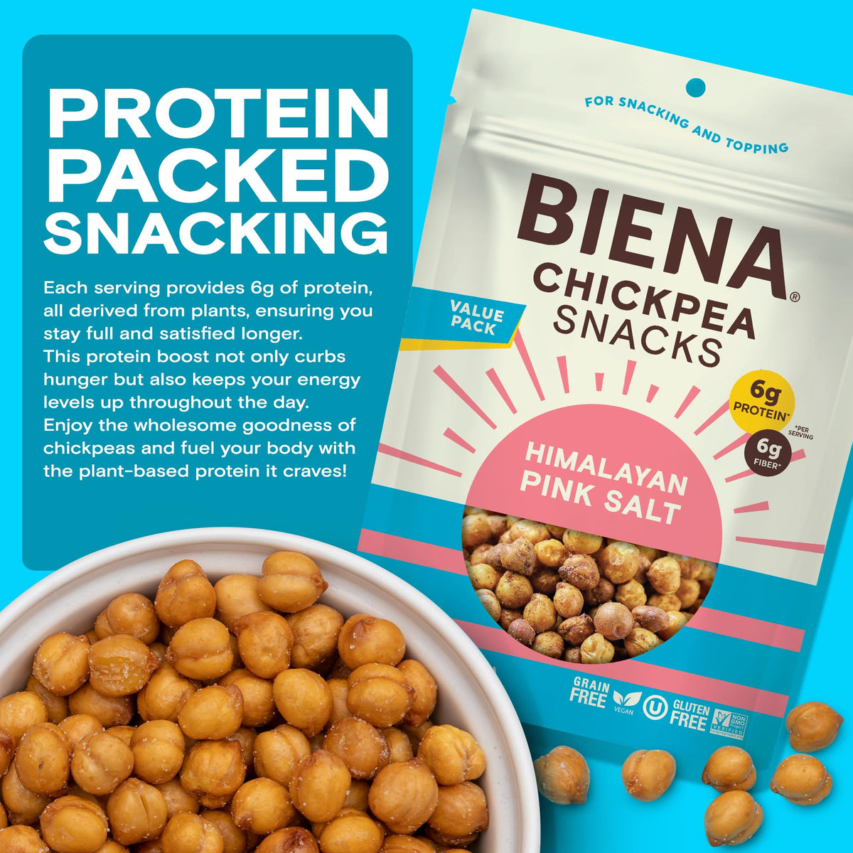 BIENA Chickpea Snacks served in a bowl, ready to enjoy