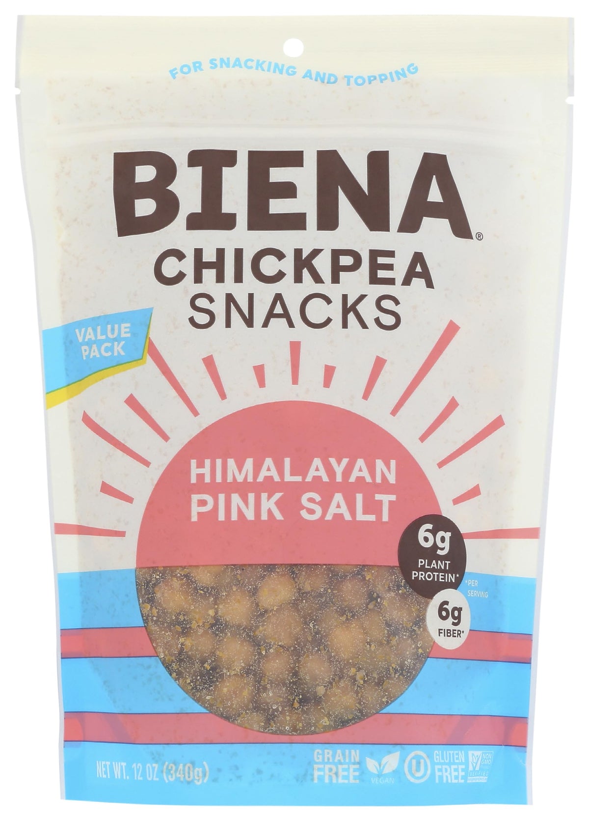 BIENA Chickpeas topping a fresh salad for texture