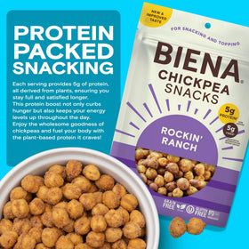 BIENA Crispy chickpeas close-up highlight light, crunchy texture