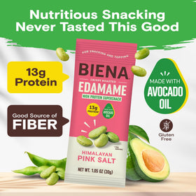 BIENA edamame roasted in avocado oil delivers a rich, crisp texture.
