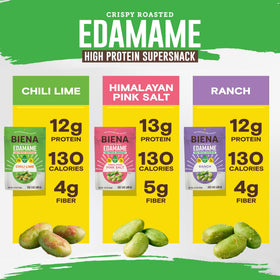 BIENA edamame avocado oil gloss on crispy bite.