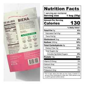 BIENA edamame snack crispy roasted edamame close-up for on-the-go fueling