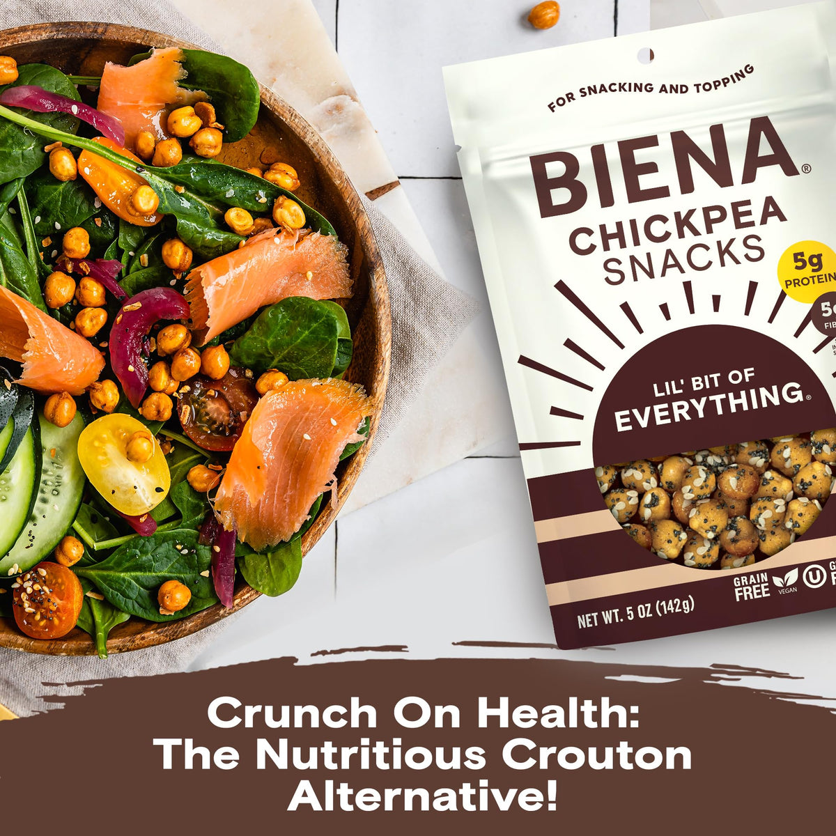 Snack bowl with Biena Lil' Bit of Everything on the go.