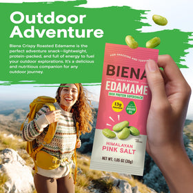 BIENA snack with 13g protein per serving and low carbs.