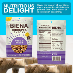 BIENA Rockin’ Ranch chickpeas topping a fresh salad for extra flavor