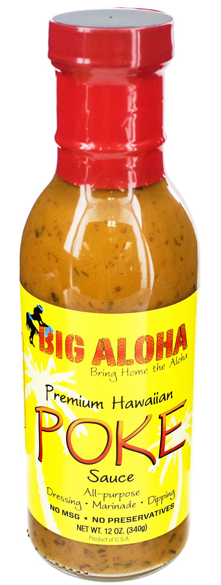 Big Aloha Poke Sauce bottle ideal for marinades, dressings, and dipping