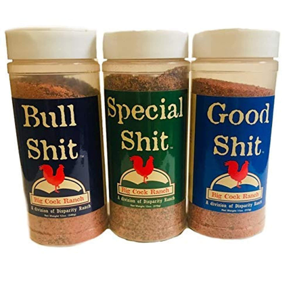 Big Cock Ranch bull-shit-bottle enhances beef flavor for grilled steaks.