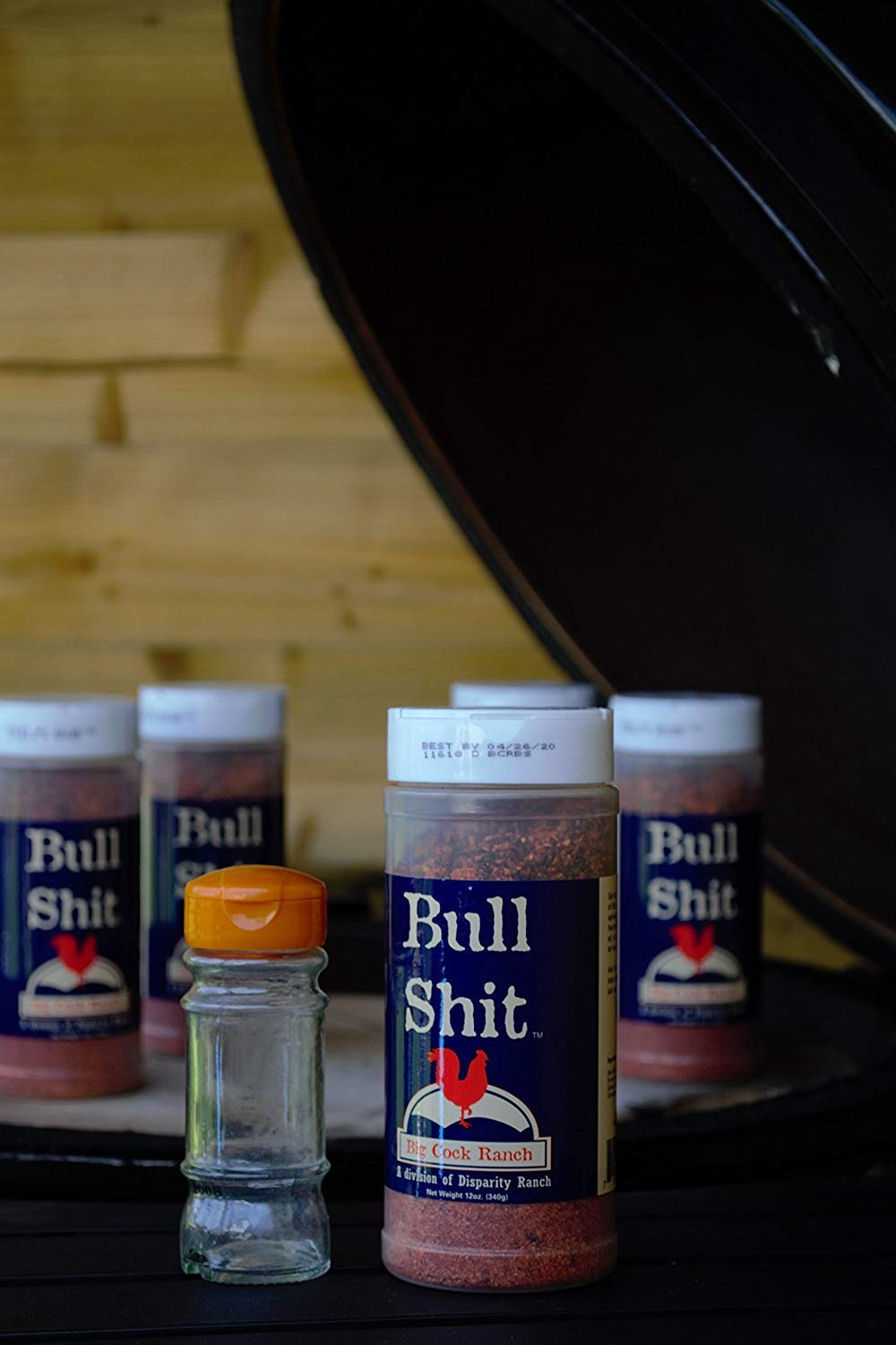 Big Cock Ranch Bullshit steak seasoning during grill session boosts crust and aroma.
