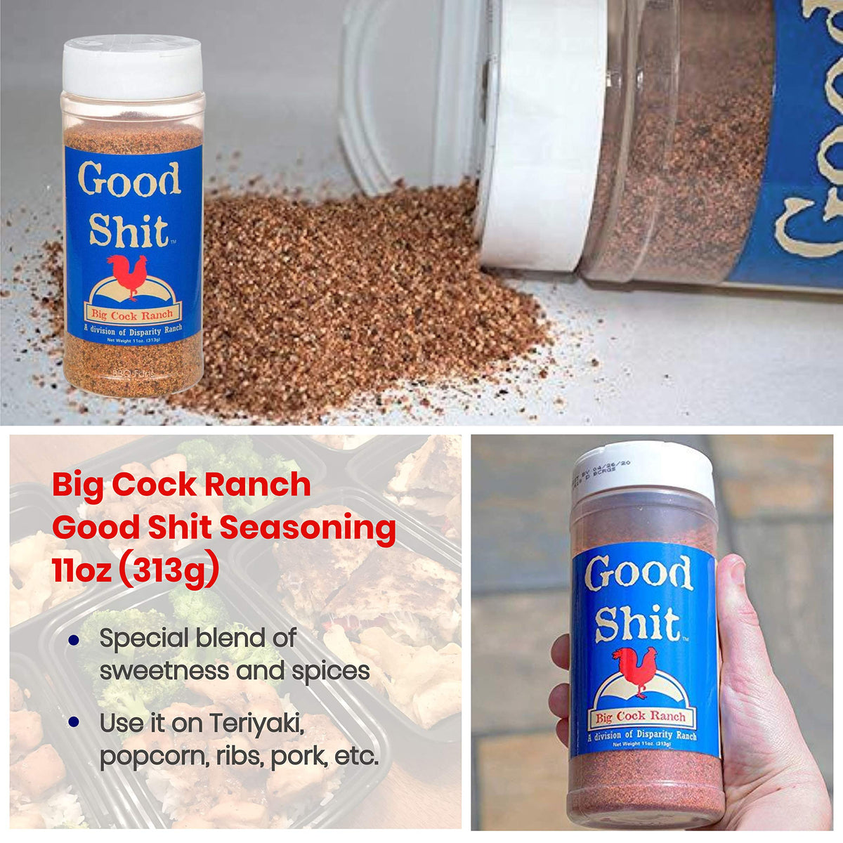 Big Cock Ranch Chicken Shit bottle brings poultry flavor to dishes.