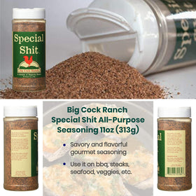 Big Cock Ranch seasoning collection on display for family meals.