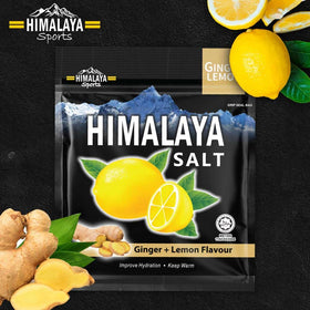 Big Foot Natural Himalaya salt candy close-up highlights ginger lemon flavor.