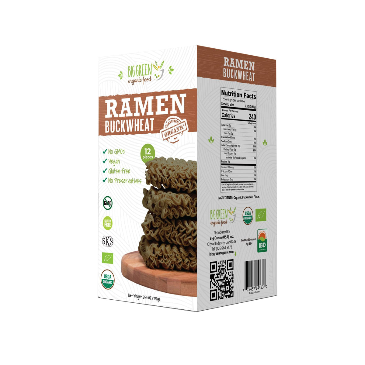 Big Green Organic Food buckwheat ramen family pack served in a cozy bowl for a wholesome family dinner.