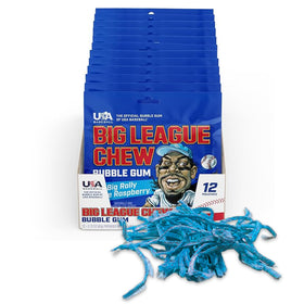 Big League Chew Big Rally Blue Raspberry pouch ready for on-field flavor boost