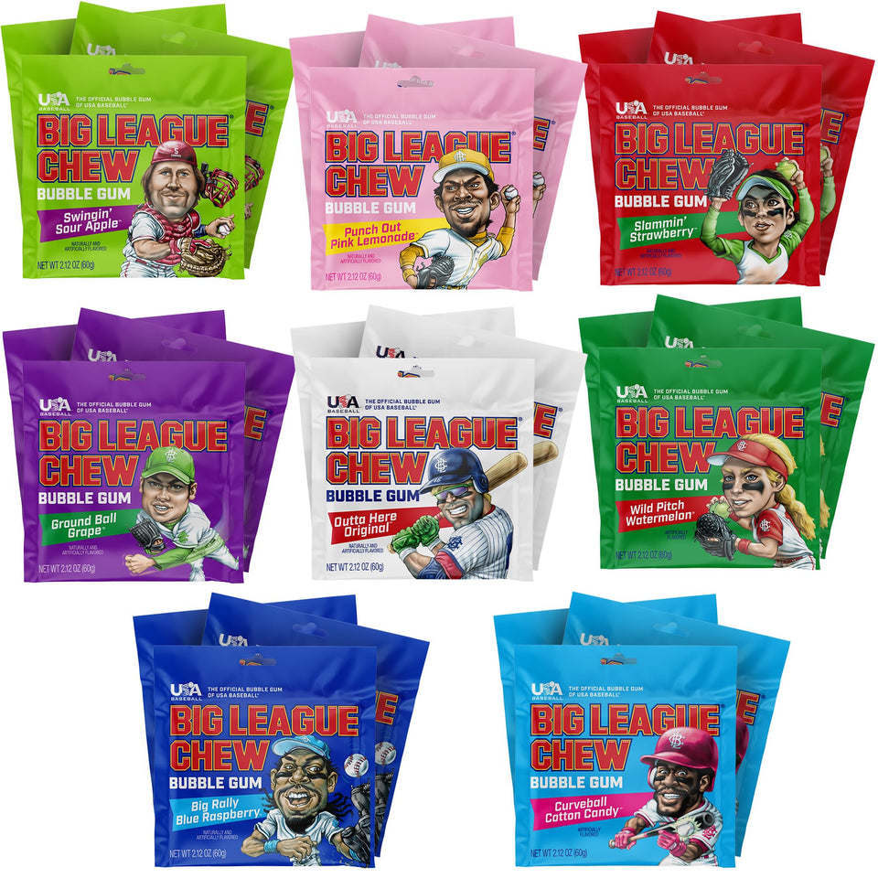 Big League Chew bulk variety pack 24, ideal for teams and parties