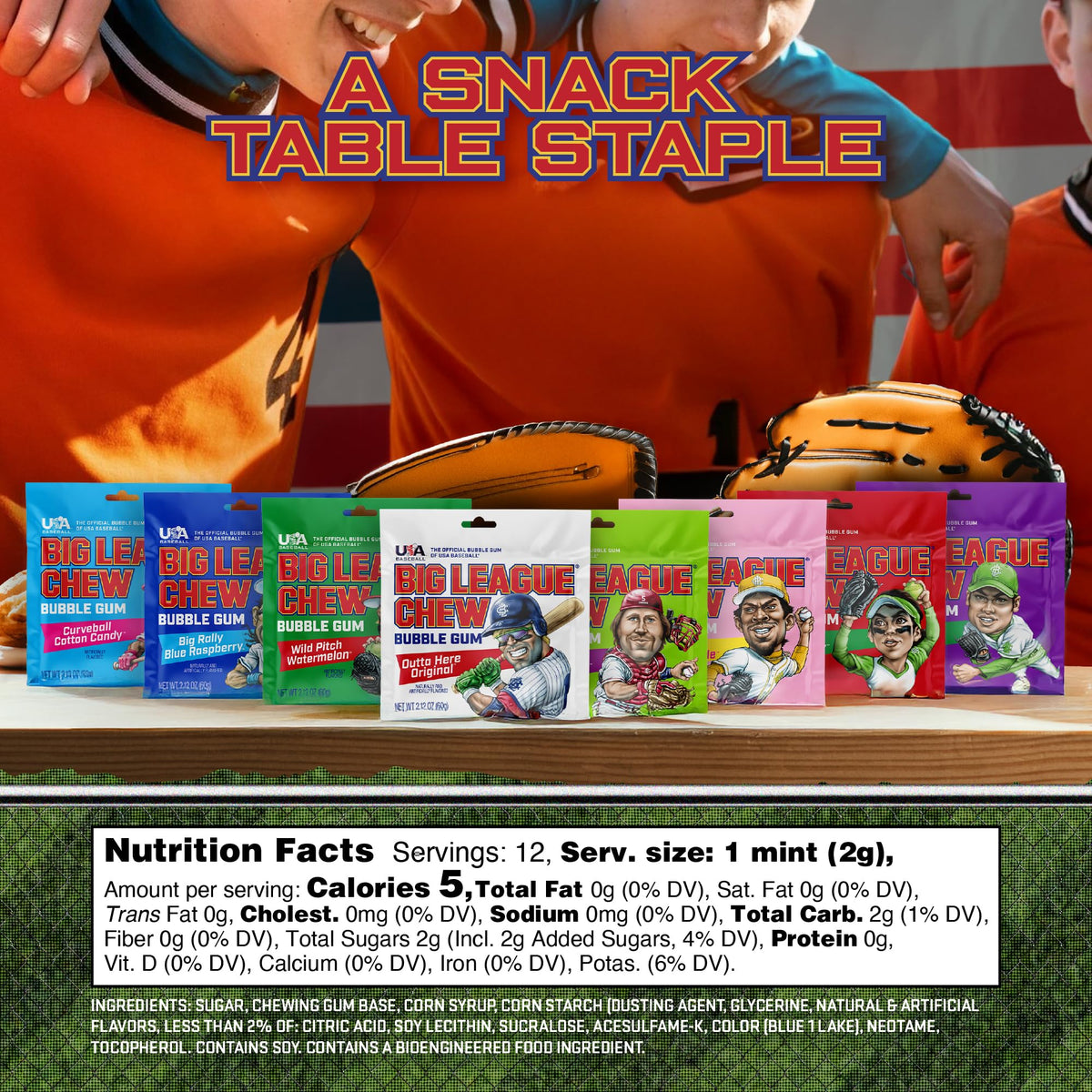 Big League Chew grape flavor packet for dugout snacking