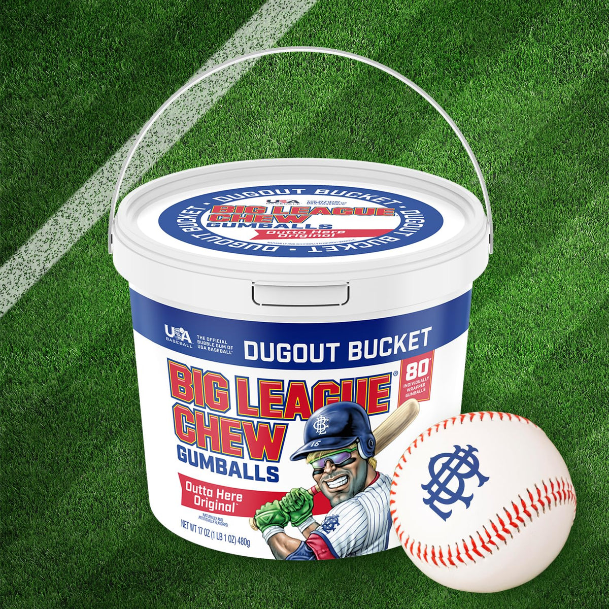 Big League Chew Original Bubble Gum individually wrapped pieces for on-the-go snacking and sharing