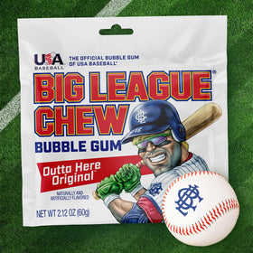 Big League Chew Outta Here Original stay-fresh pouch keeping flavor intact