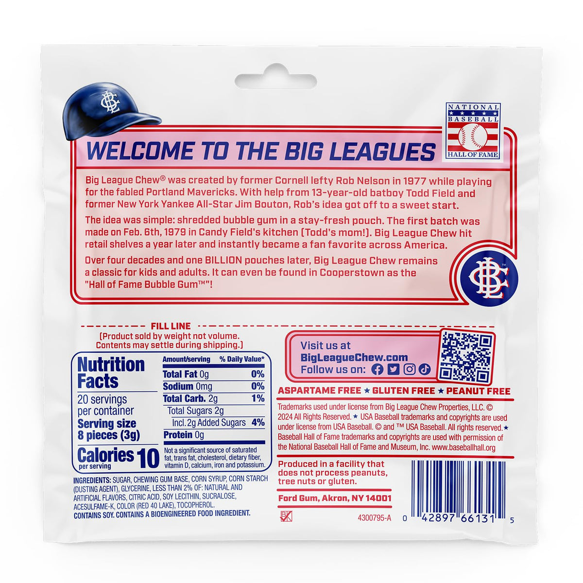 Big League Chew Punch Out Pink Lemonade packaging displays authentic branding for teams