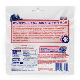 Big League Chew Slammin' Strawberry in dugout for quick game-time bites