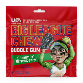 Big League Chew Slammin' Strawberry pack ready for on-the-go snacking