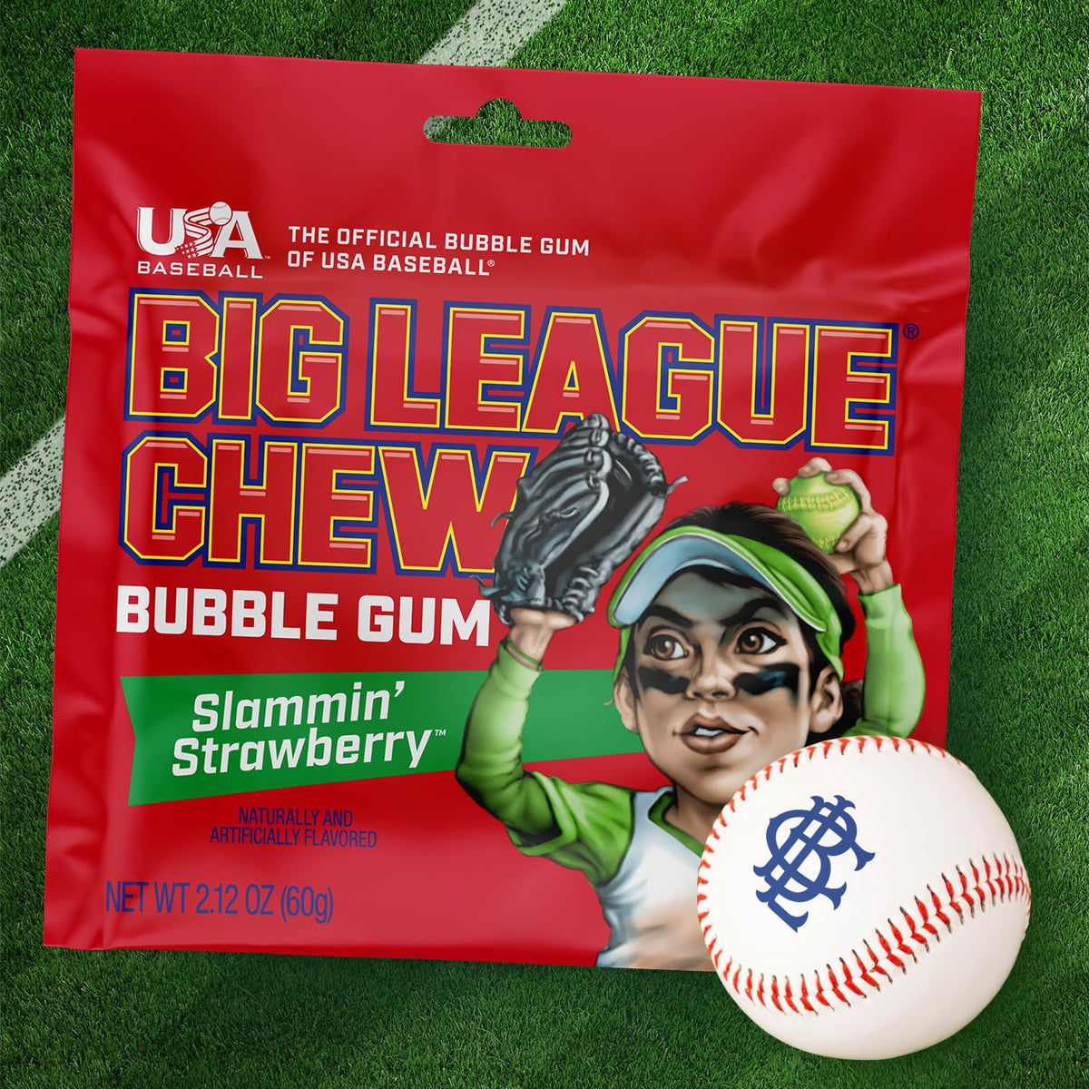Big League Chew Slammin' Strawberry for kids and teens in sports