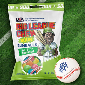 Big League Chew Sour Gumballs 3oz portions for on-the-go snacking