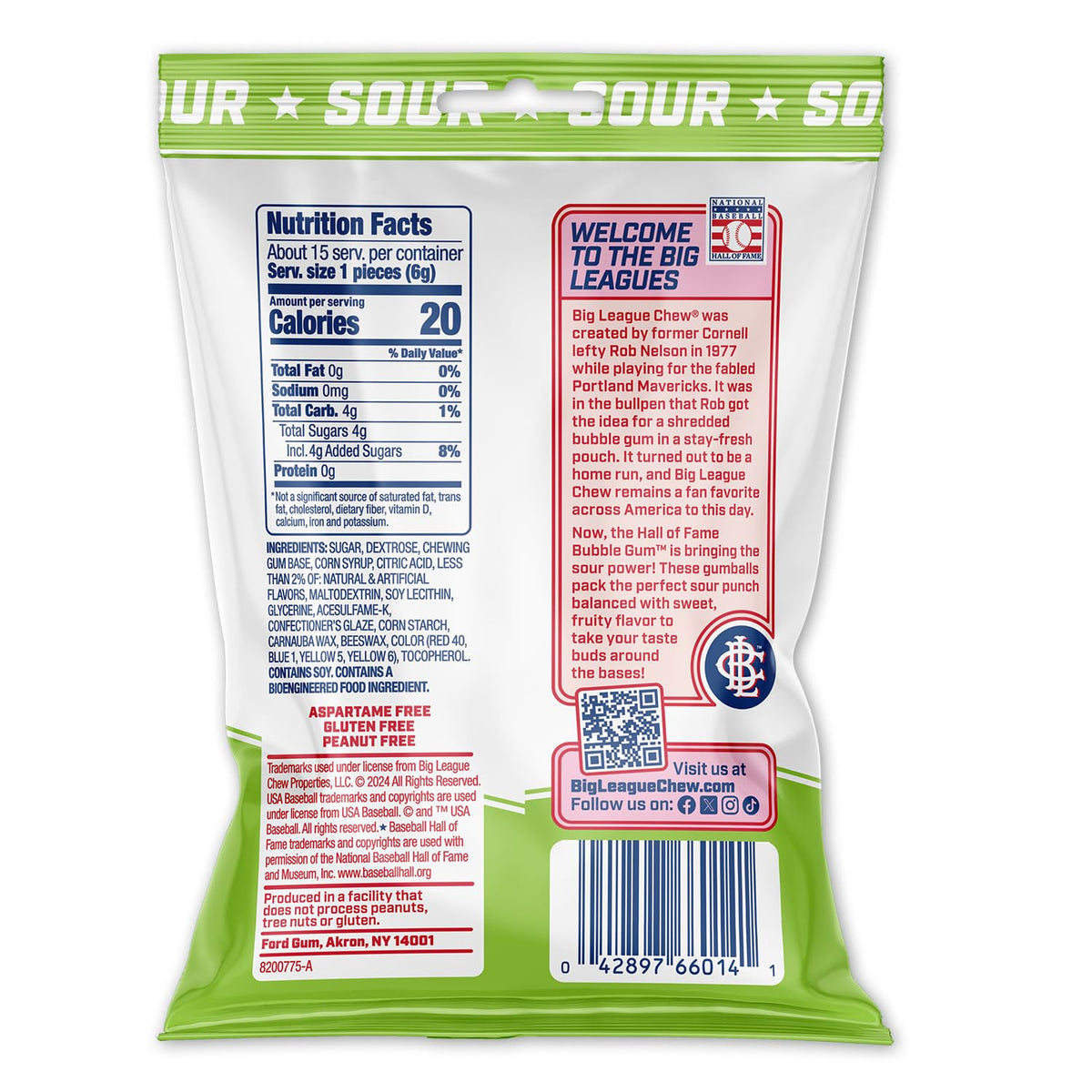 Baseball season vibes with Big League Chew sour gumballs