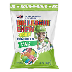 Outdoor summer snacking with Big League Chew sour gumballs