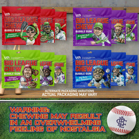 Big League Chew strawberry packet great for sharing with teammates.