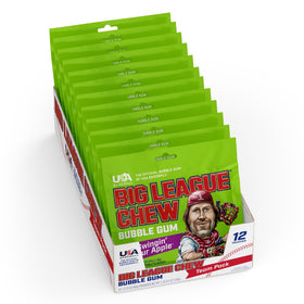 Gear bag display with Sour Apple flavor for quick tasting between innings