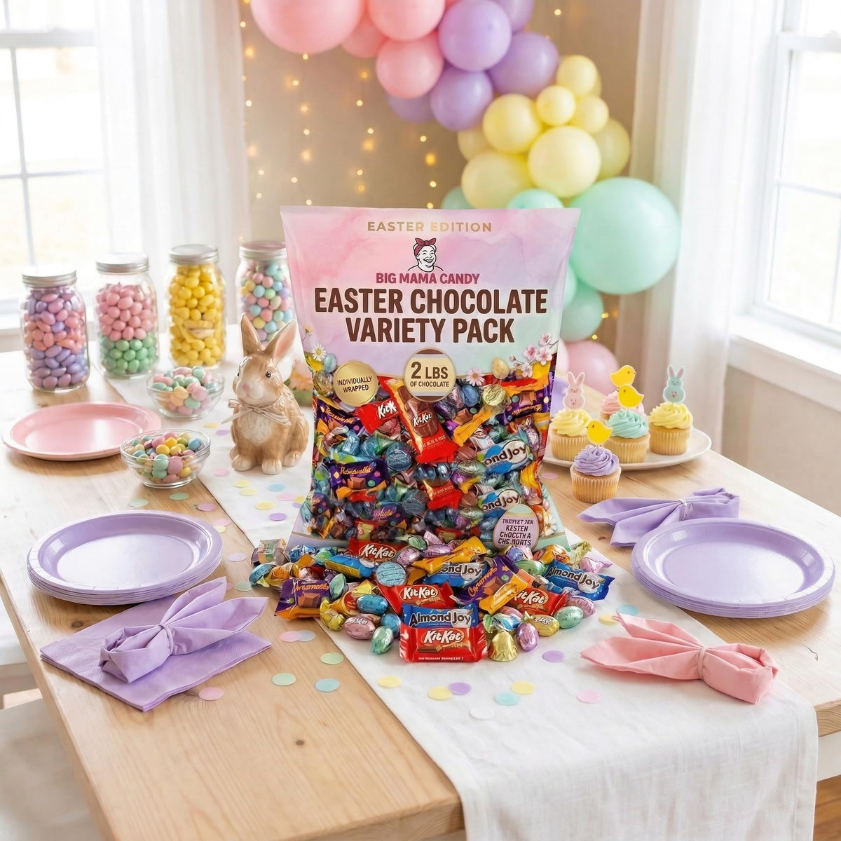 Big Mama Candy classroom egg-hunt treats in bulk packaging.