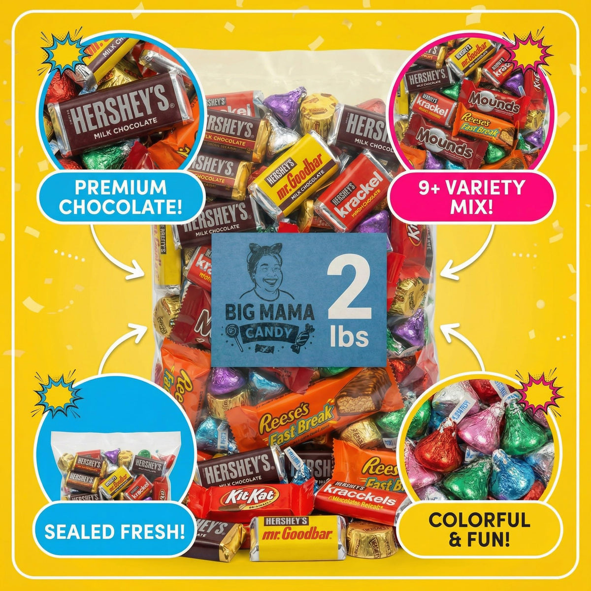 Big Mama Candy crisped rice chocolate bars with crunch