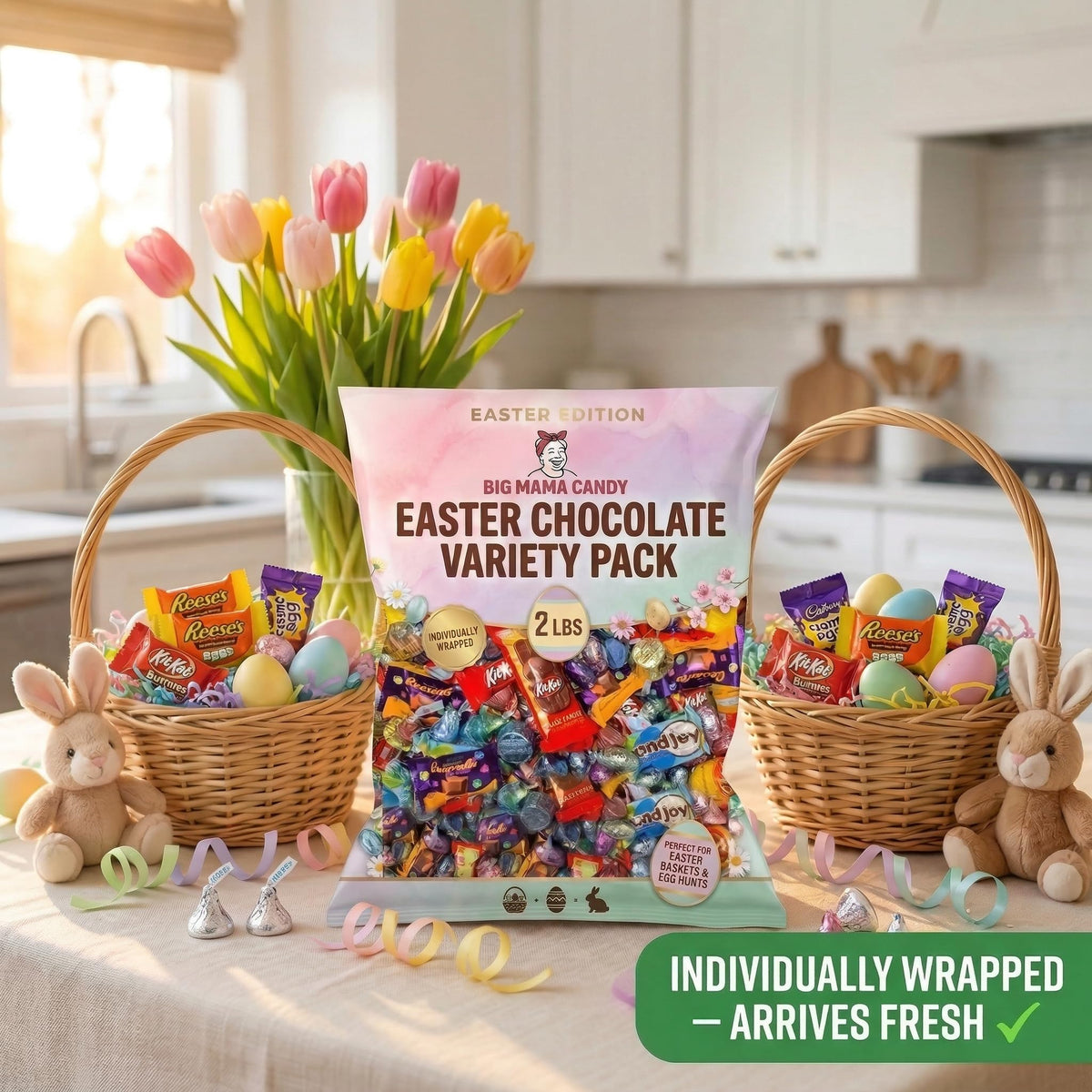 Big Mama Candy spring chocolate variety on display for party planning.