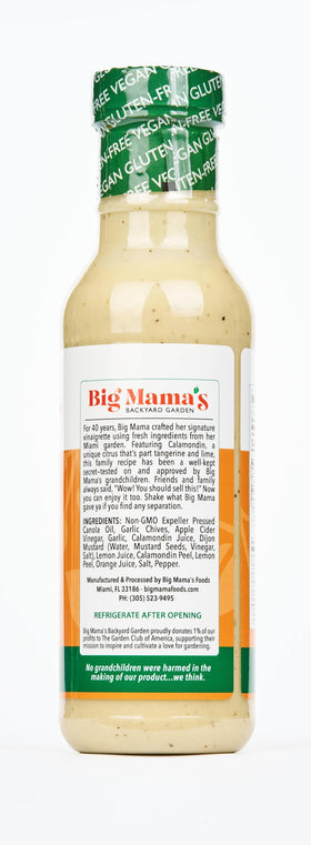 Big Mama's Citrus Calamondin Vinaigrette pours smoothly with a bright citrus aroma