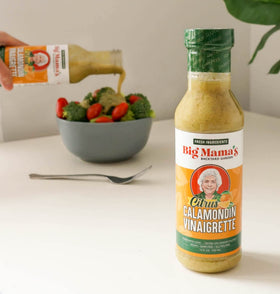Big Mama's Citrus Calamondin Vinaigrette on a tasting plate showcases balance and freshness