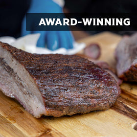 Big Poppa Smokers wagyu brisket injection application for tender slices