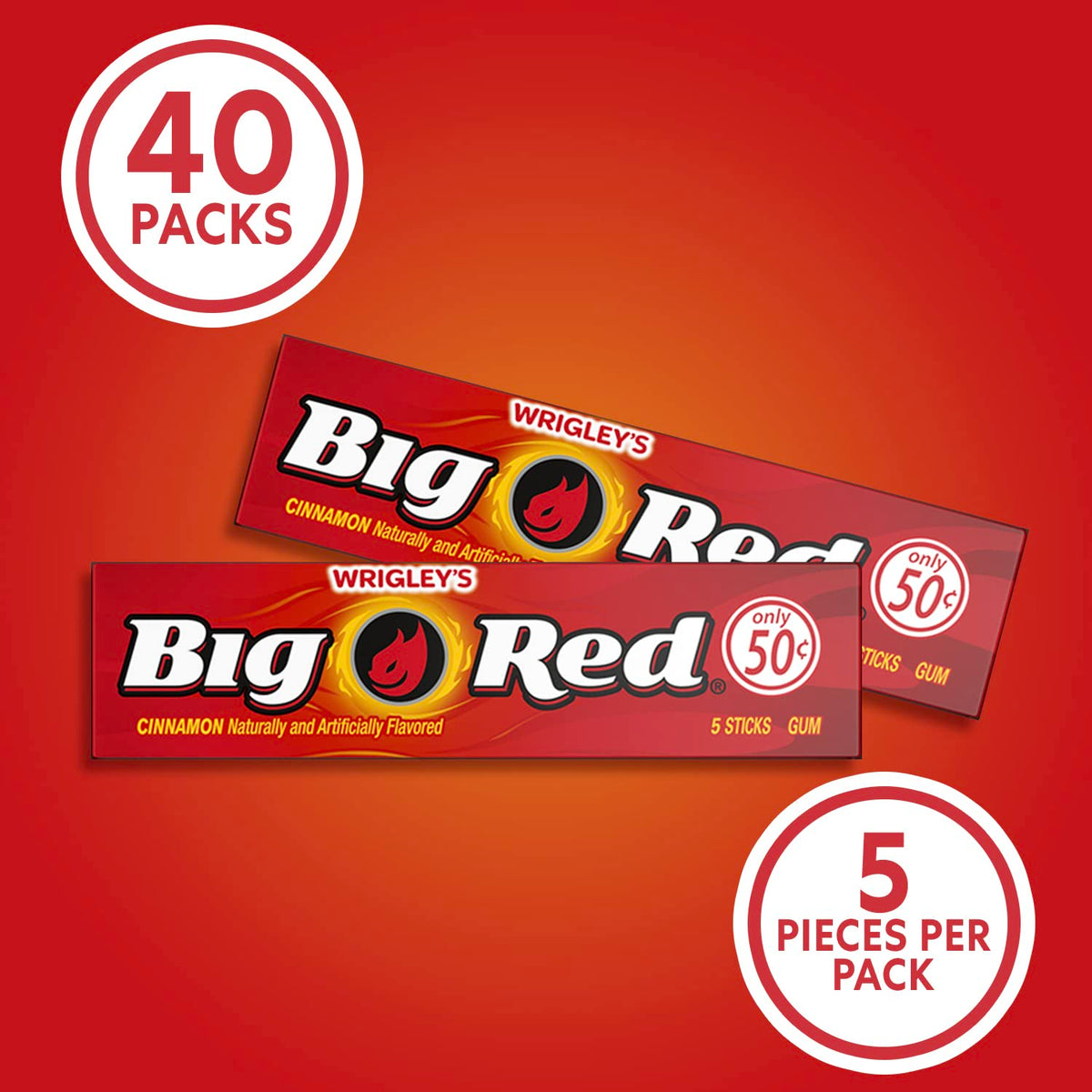 Closeup of BIG RED cinnamon flavor highlighting bold, spicy aroma