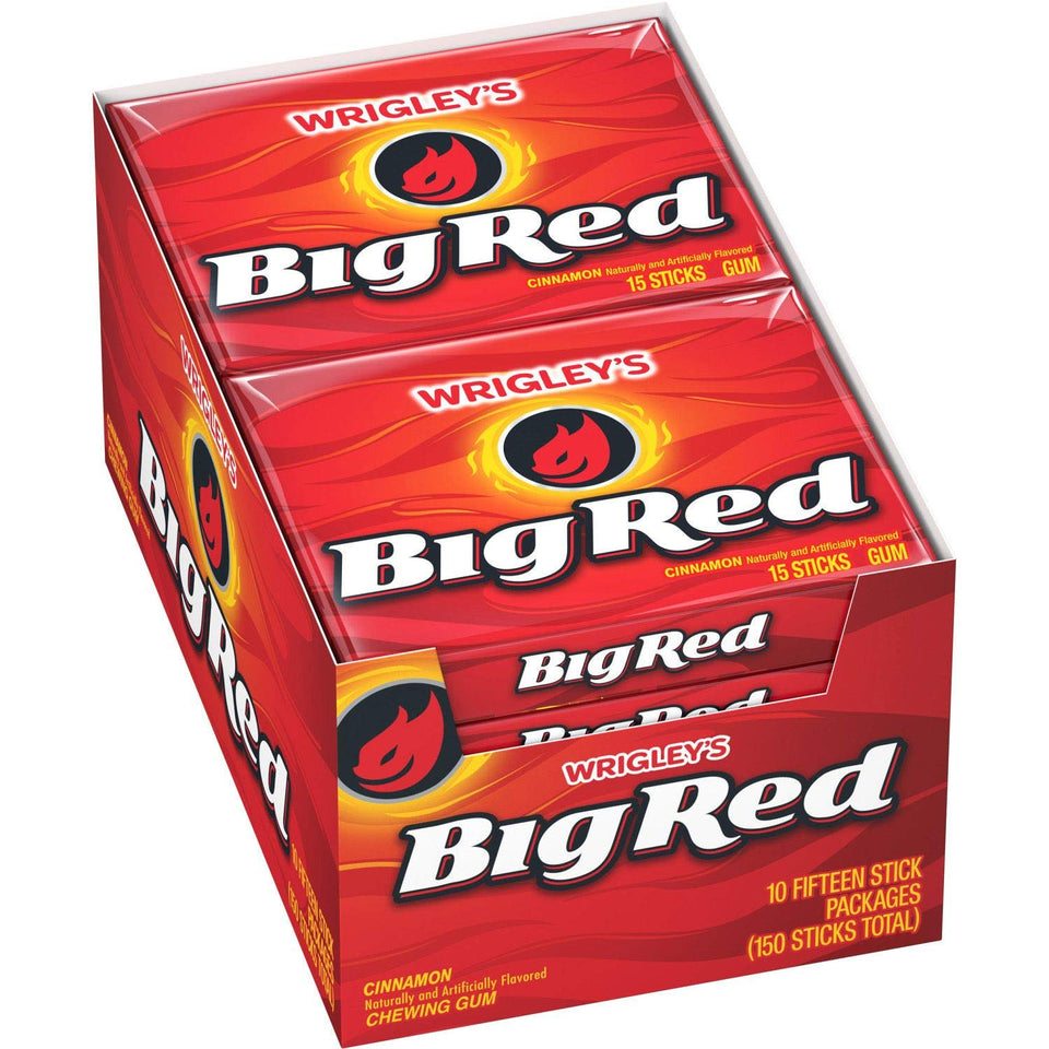BIG RED Slim Pack front-pack shot showing 150 sticks for long-lasting cinnamon flavor.