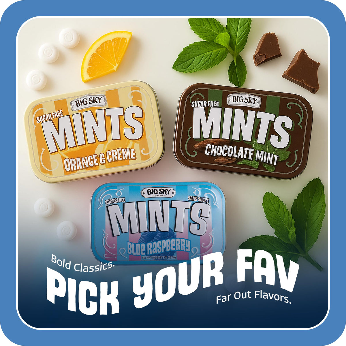 Gift-ready packaging and travel-friendly design from Big Sky Mints.