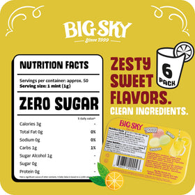 Big Sky Lemonade Stand Mints six-pack display emphasizing travel tins