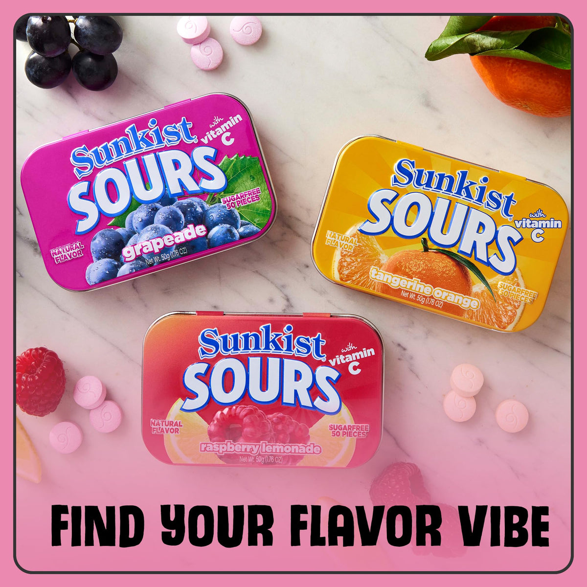 BIG SKY Sunkist Sours Grapeade on-the-go pack, suitable for travel or office breaks.