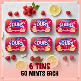 Big Sky Sunkist Sours Raspberry Lemonade candy natural flavor labeling; sugar-free promise for a guilt-free treat.