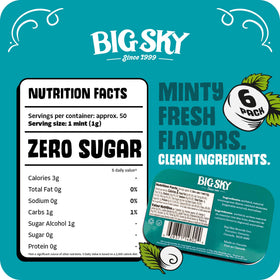 BIG SKY Wintergreen Mints close-up reveals smooth texture and bold flavor.