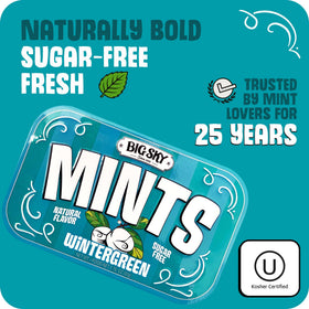 Six-pack display tray keeps mints ready at home or office.
