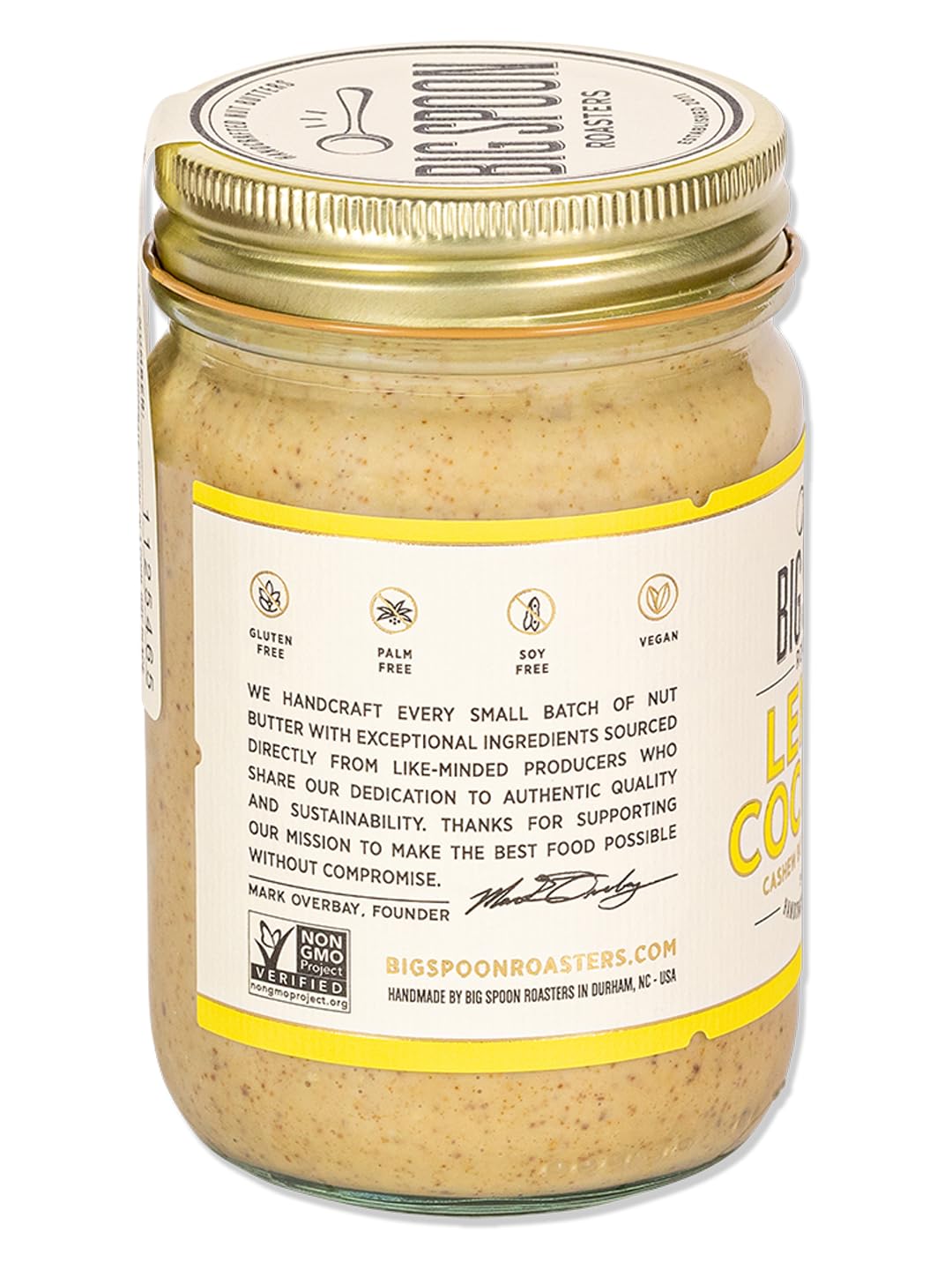 Ingredients close-up, highlighting fair trade cashews and natural lemon sweetness.