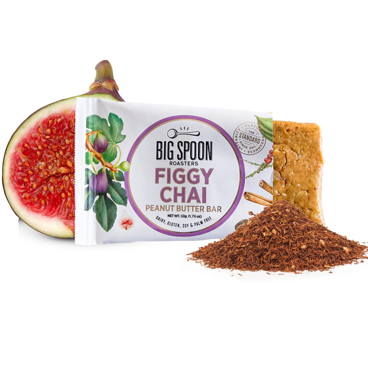 Big Spoon Roasters Figgy Chai bar, warm spice and chewy fig sweetness.