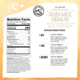 Big Train 20 Below Creamy Frappé Blend delivering smooth texture for beverages.