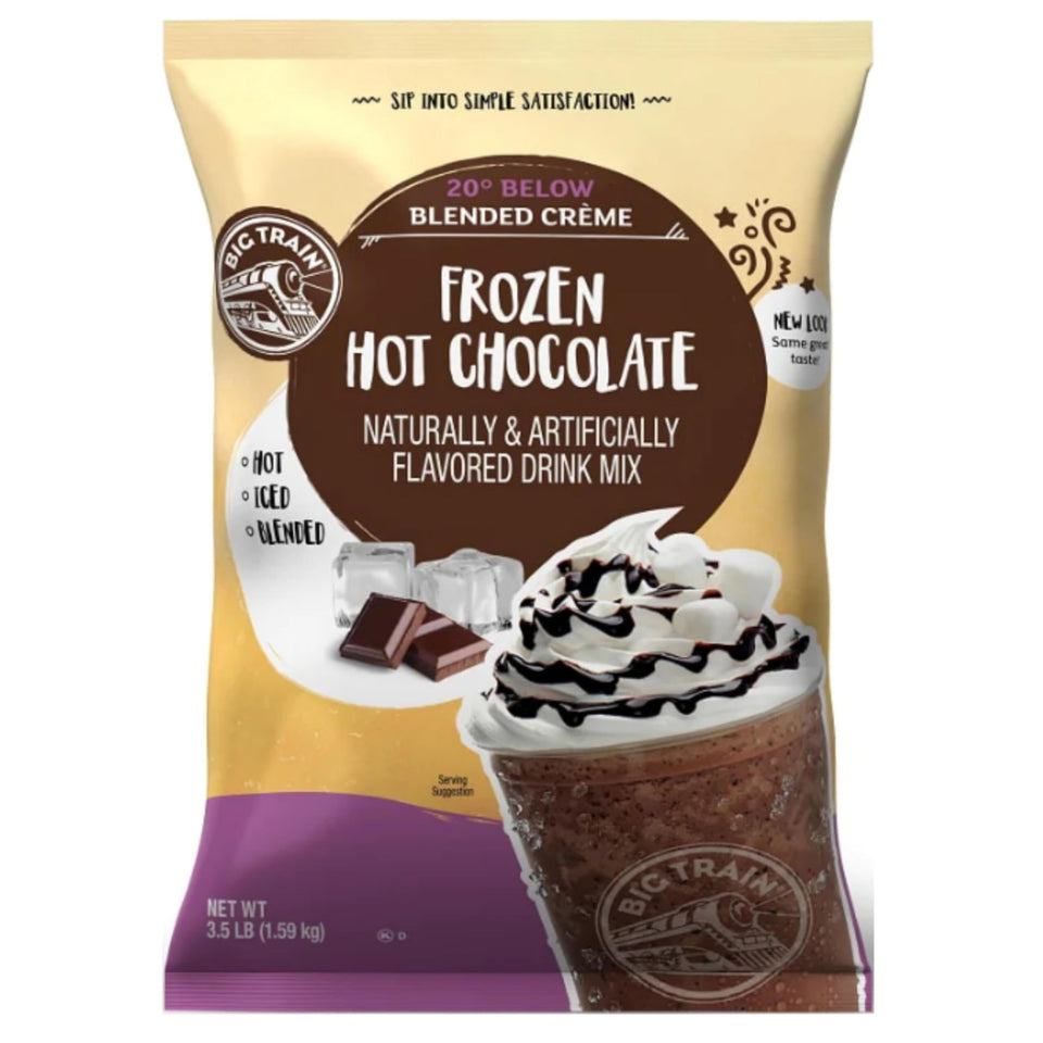 Big Train 20 Below bottle pour for quick, creamy frozen hot chocolate