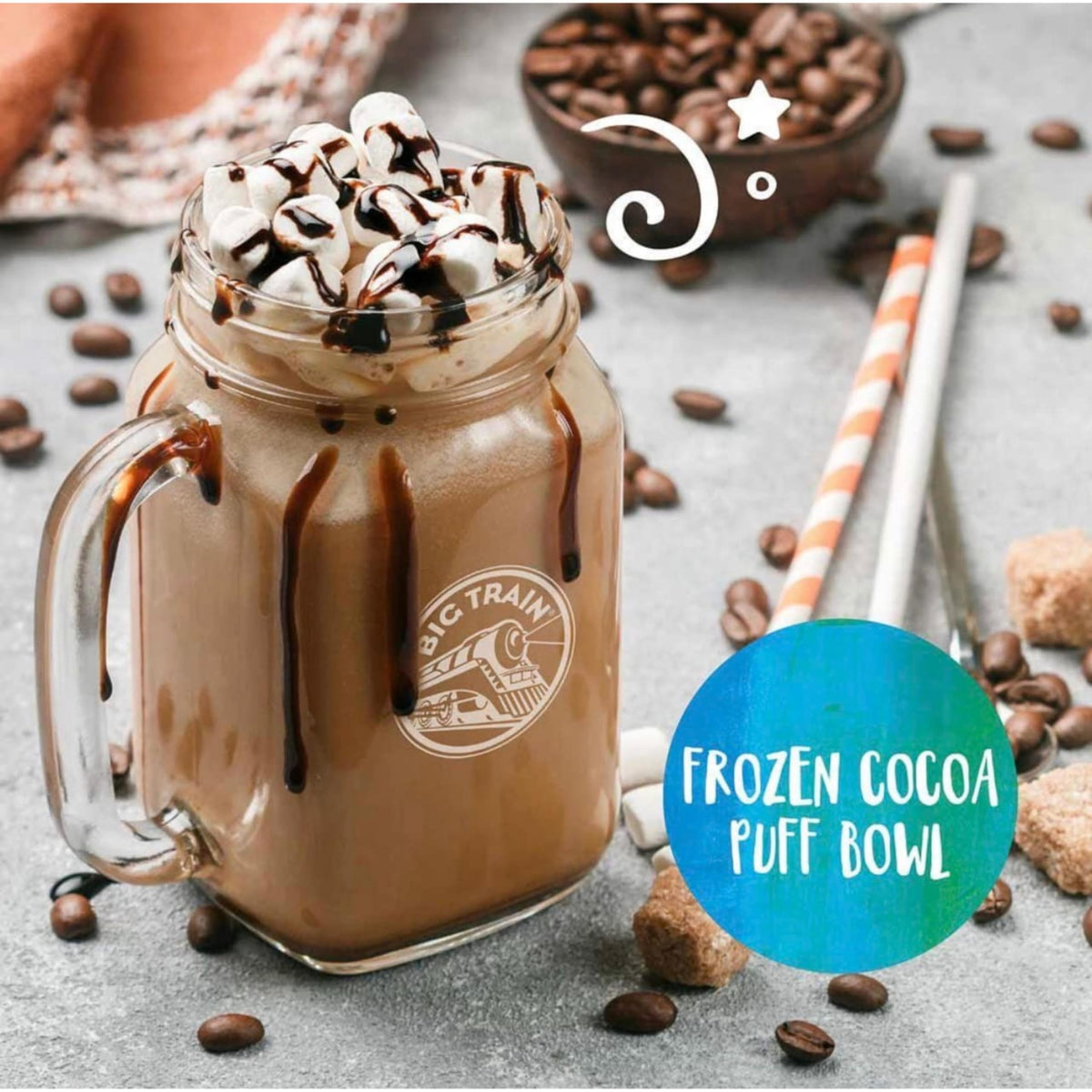 Big Train 20 Below ice cubes blending into a smooth frappe