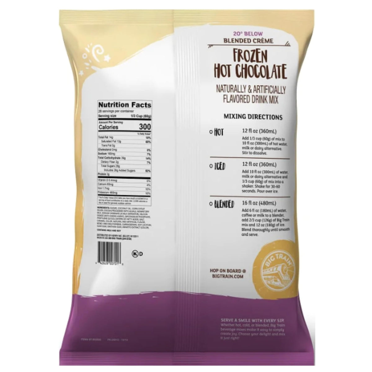 Big Train 20 Below packaging shown for convenient home use